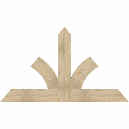 Ekena Millwork Richland Rough Sawn Timber Gable Bracket, Douglas Fir, 60"W x 35"H x 2"D x 6"F, 14/12 Pitch GBW060X35X0206RIC00RDF
